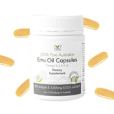 Y-Not Natural Emu Oil Capsules bottle front label – 1000mg, 100 capsules