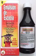 Front view of Emulsion De Escocia Strawberry/Banana Cod Liver Oil 2-Pack 6.5 oz