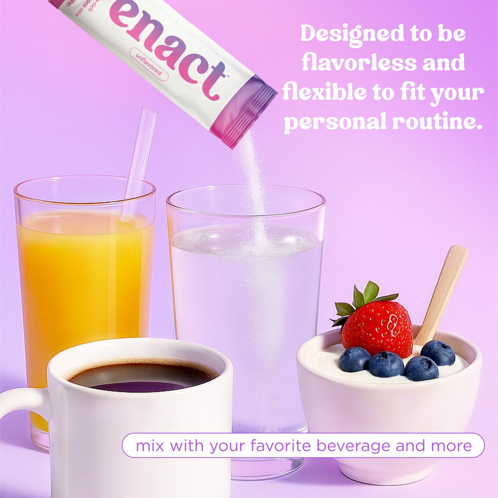 Enact Hydration coffee-friendly mix blending into morning beverage.