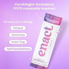 Enact Hydration unflavored powder dissolving in water for easy hydration.