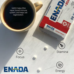 ENADA 20x NADH energy focus during workouts improves stamina.