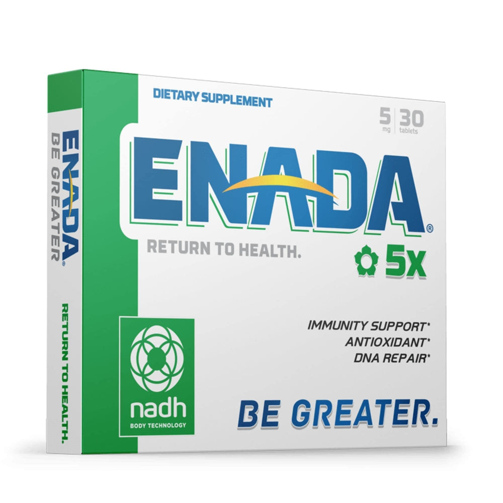 ENADA NADH 5mg Supplement bottle with Chlorophyll label