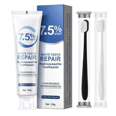 Enamel Repair Toothpaste with Hydroxyapatite tube and mint leaves