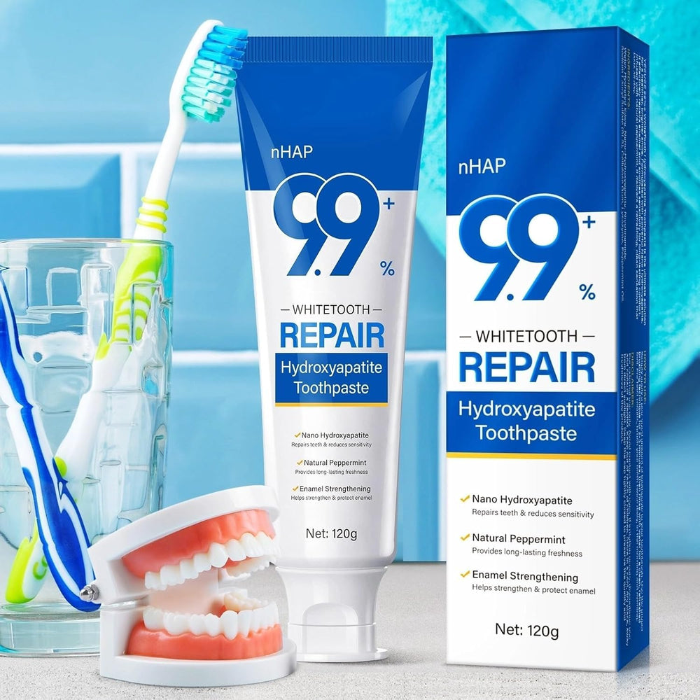 Enamel strengthening toothpaste line illustration