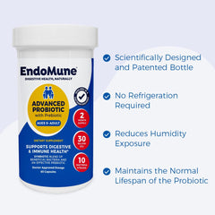 Ingredients label close-up for Endomune Advanced