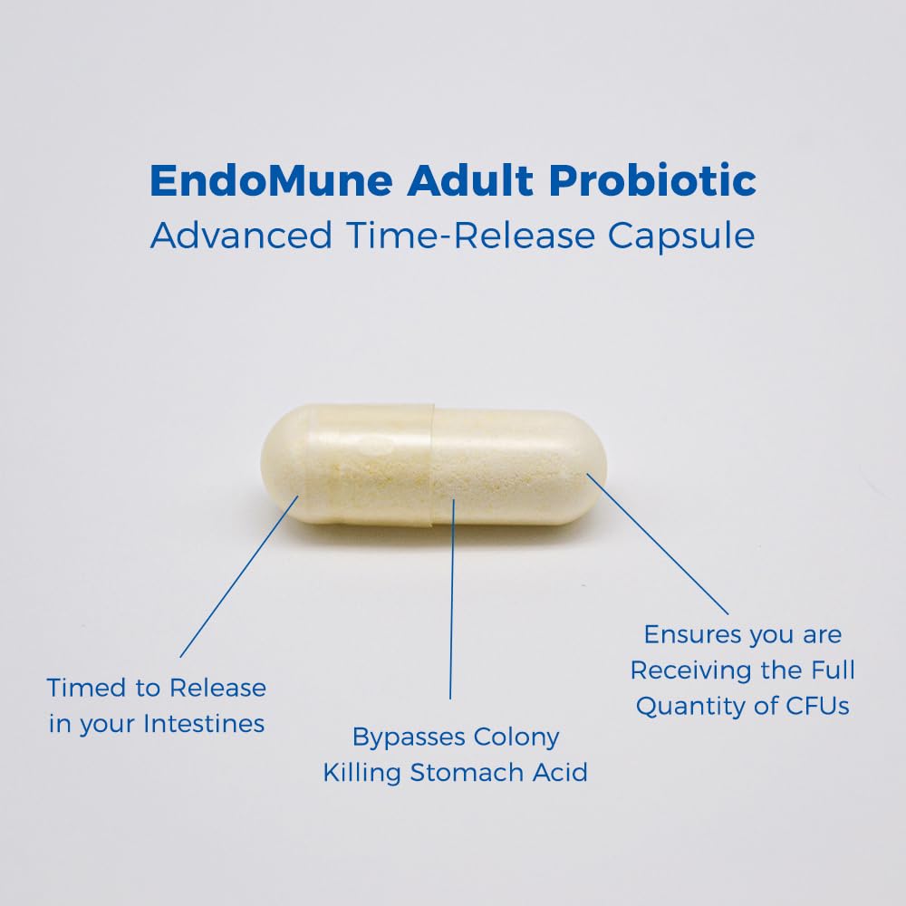 Close-up of prebiotic fiber label in Endomune package