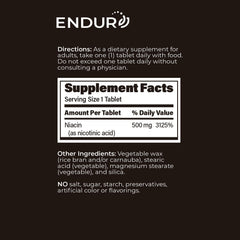 Endur-Acin Niacin bottle manufactured in the USA