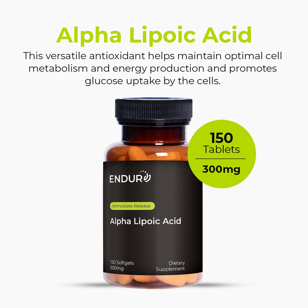 Label for Endur Alpha Lipoic Acid 300mg 150 Softgels
