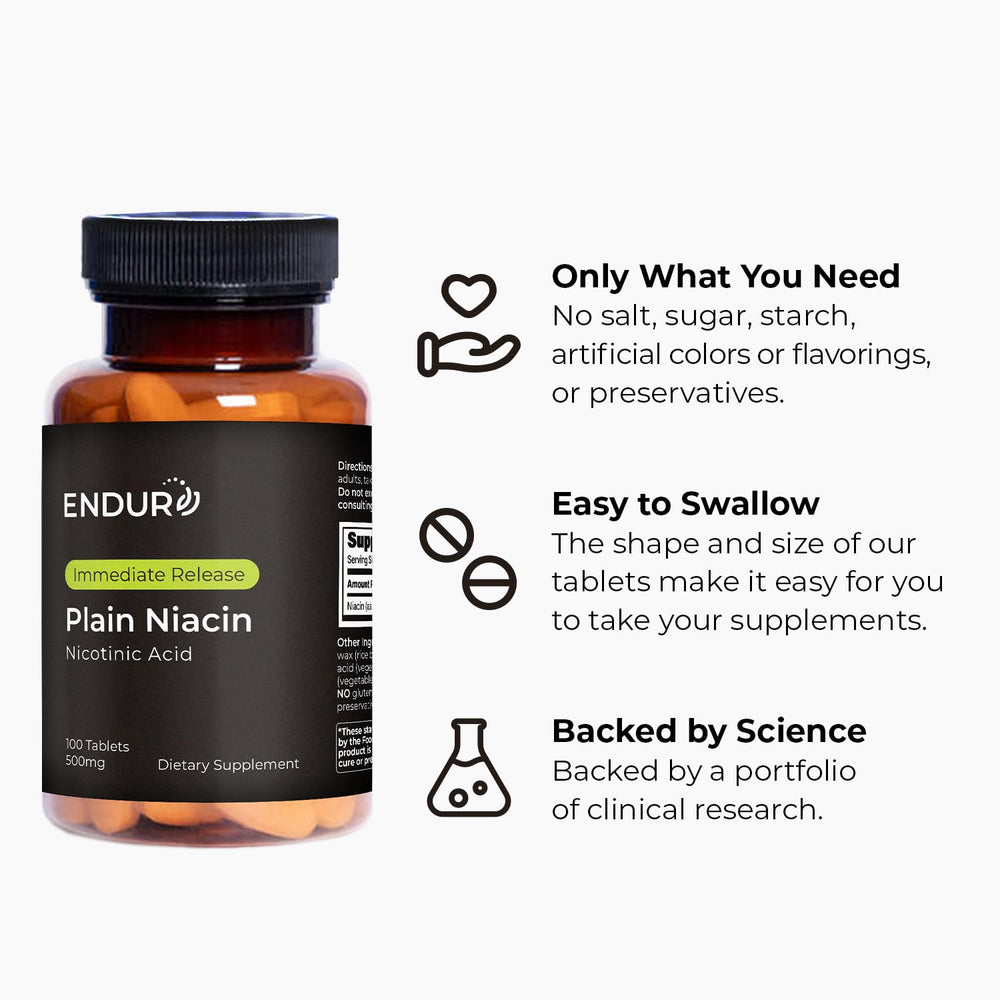 Gluten-free, vegan/vegetarian safe Endur Niacin product