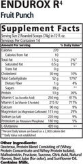 Endurox PacificHealth R4 I label close-up highlighting natural ingredients for recovery.