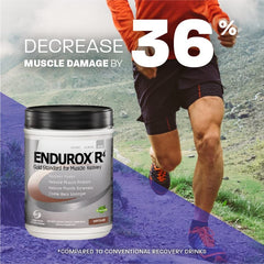 Endurox R4 fruit punch bottle with glass for post-workout refueling