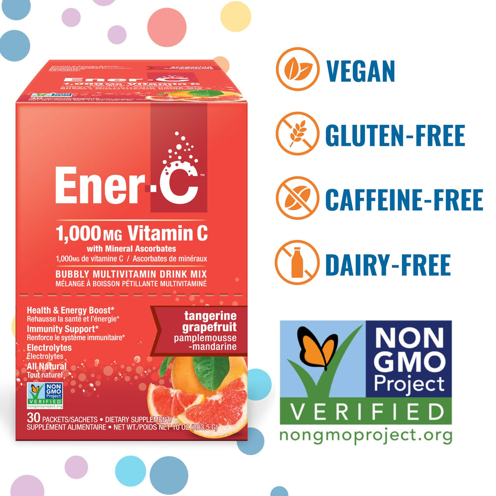 Label showing 1000mg Vitamin C per packet