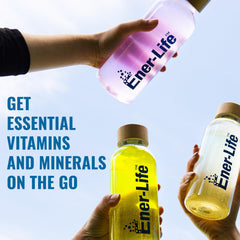 Ener-C Ener-IV bottle beside open packets for simple daily hydration.