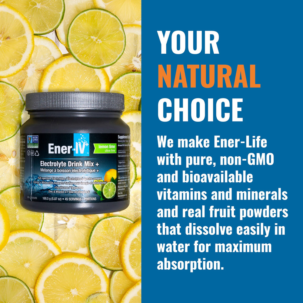 Ener-C ingredients from fruit juice and coconut water sources for natural flavor and hydration.