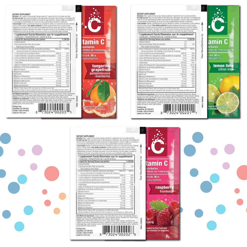 Ener-C bottle label showing ingredients