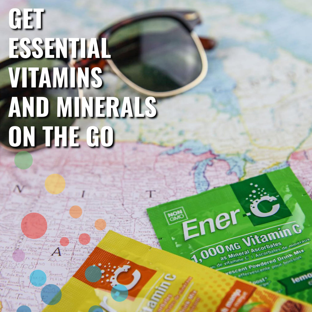 Closeup of Ener-C multivitamin drink mix packets