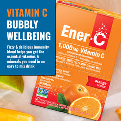 Ener-C Orange flavor sachet beside packaging