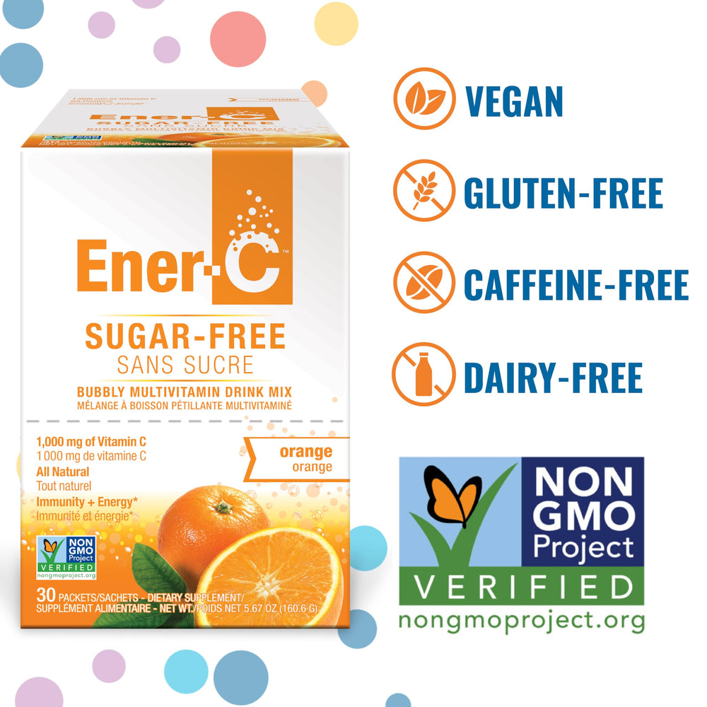 Front packaging view of Ener-C Sugar Free Orange flavor