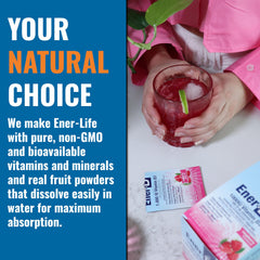 Vegan and gluten-free icons on Ener-D packaging