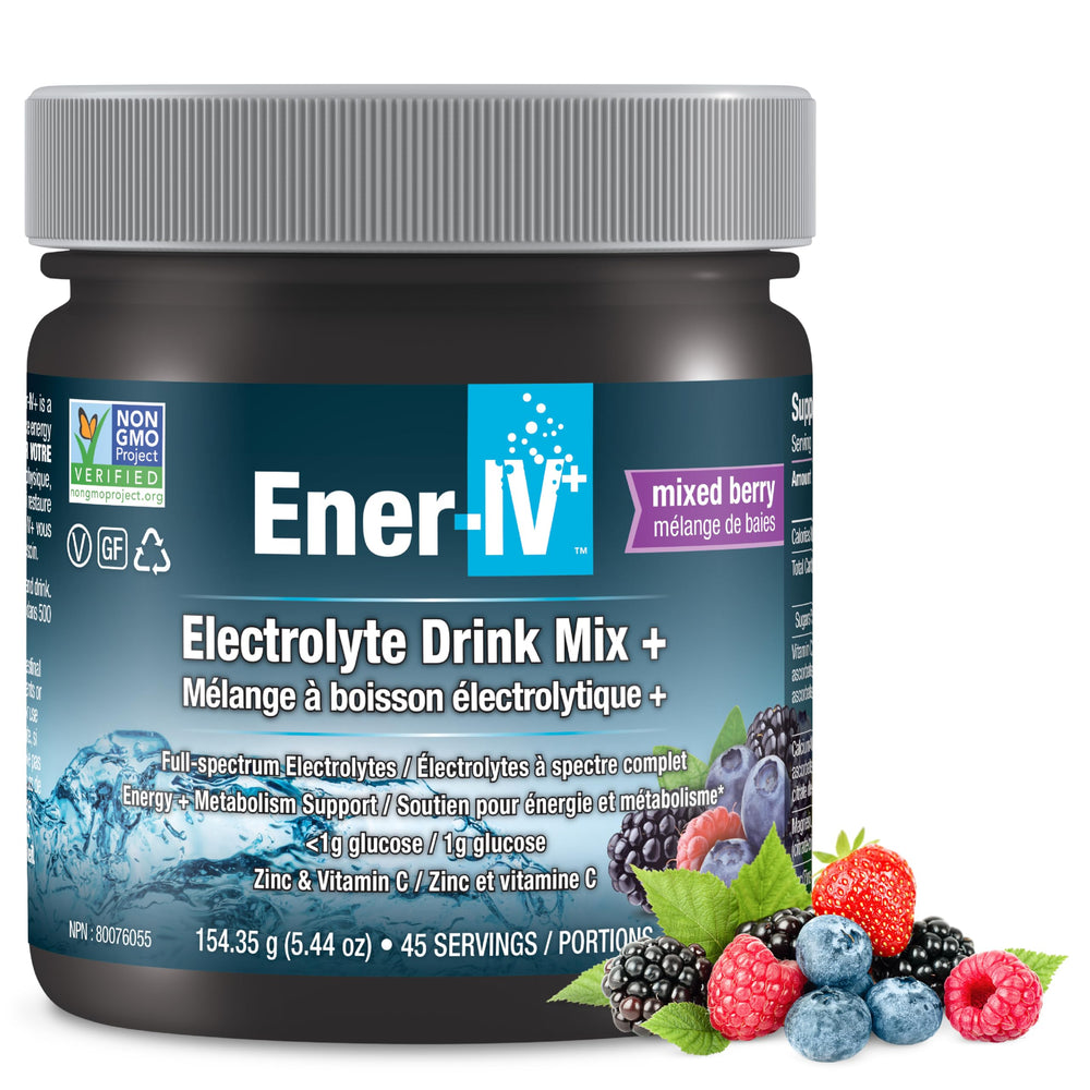 Ener-IV Mixed Berry electrolyte hydration drink mix front view