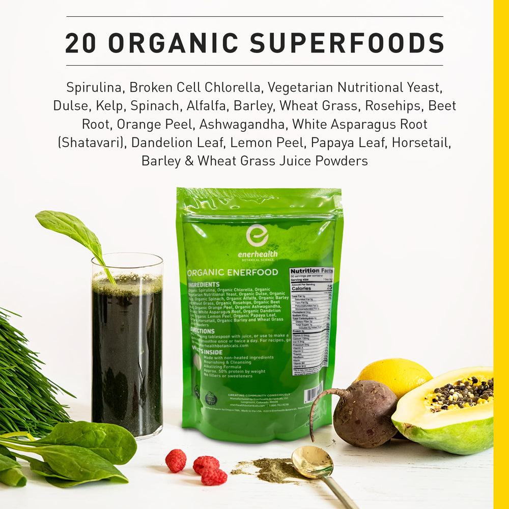 Alkalizing spinach and wheatgrass powder close-up
