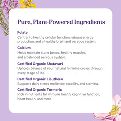 Graphic illustrating energy and immune support benefits for women