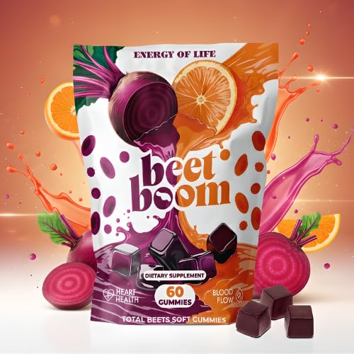 Energy of Life Beet Boom gummies on a hand for daily vitality routine.