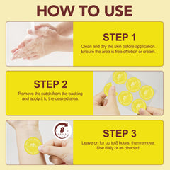 Patch highlighting caffeine and B vitamin ingredients