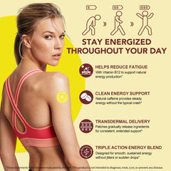 Close-up of energy patch on skin