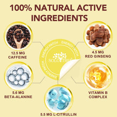 Energy patch with vitamin blend on skin