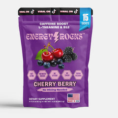 Energy Rocks Cherry Berry sachet for quick on-the-go energy.