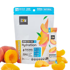 Engineered Nutrition sugar-free electrolyte peach mango packet front for on the go hydration