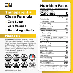 Engineered Nutrition pineapple electrolyte packet being scooped for on-the-go mixing.