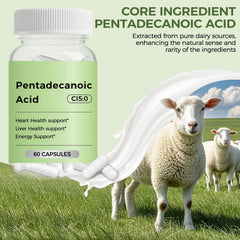 Close-up view of Pentadecanoic Acid (C15:0) capsules
