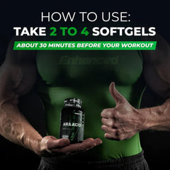 Graphic highlighting muscle growth benefits of arachidonic acid