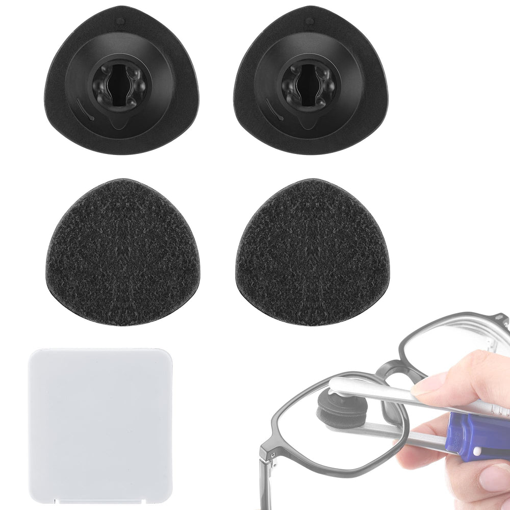 Enhon 4-pack replacement eyeglass cleaner pads for CarbonKlean – pad 1, black suede