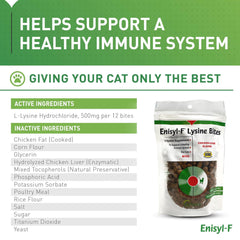 Close-up of Lysine bites with chicken liver flavor for cats