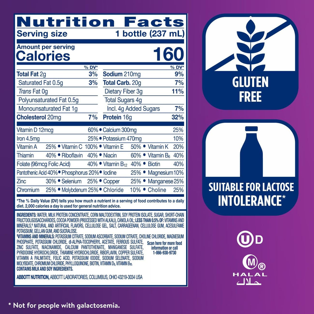 Ingredients list for Ensure High Protein shake