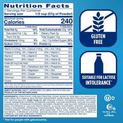 Close-up of nutrition facts and ingredients on label