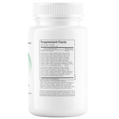 Close-up of Organic 42 Fruit And Vegetable Blend ingredients label