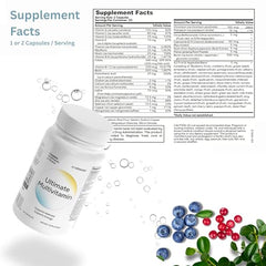 Close-up of a liquid capsule with 42 fruit and vegetable blend