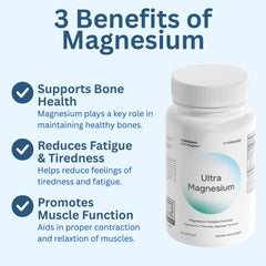 Infographic showing benefits of Ultra Magnesium 1700mg