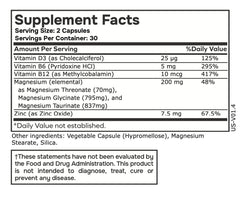 Nutrition label for EnvItamin Ultra Magnesium 1700mg