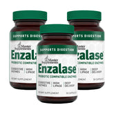 Enzalase bottle label showing 50 capsules per bottle
