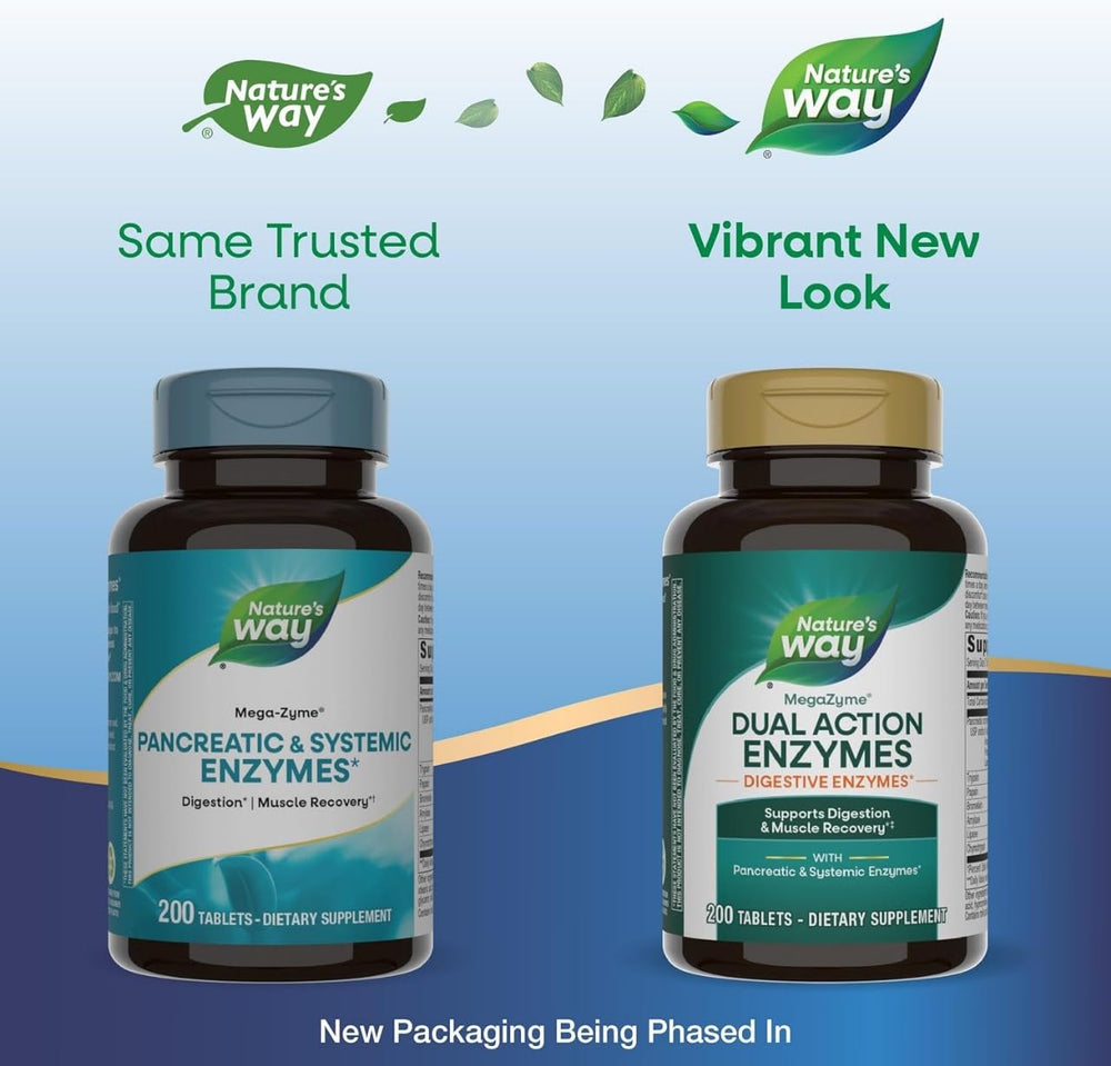 Close-up of Mega-zyme 200 tablets label