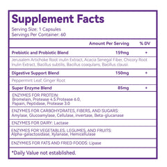 Close-up of enzyme complex bottle label