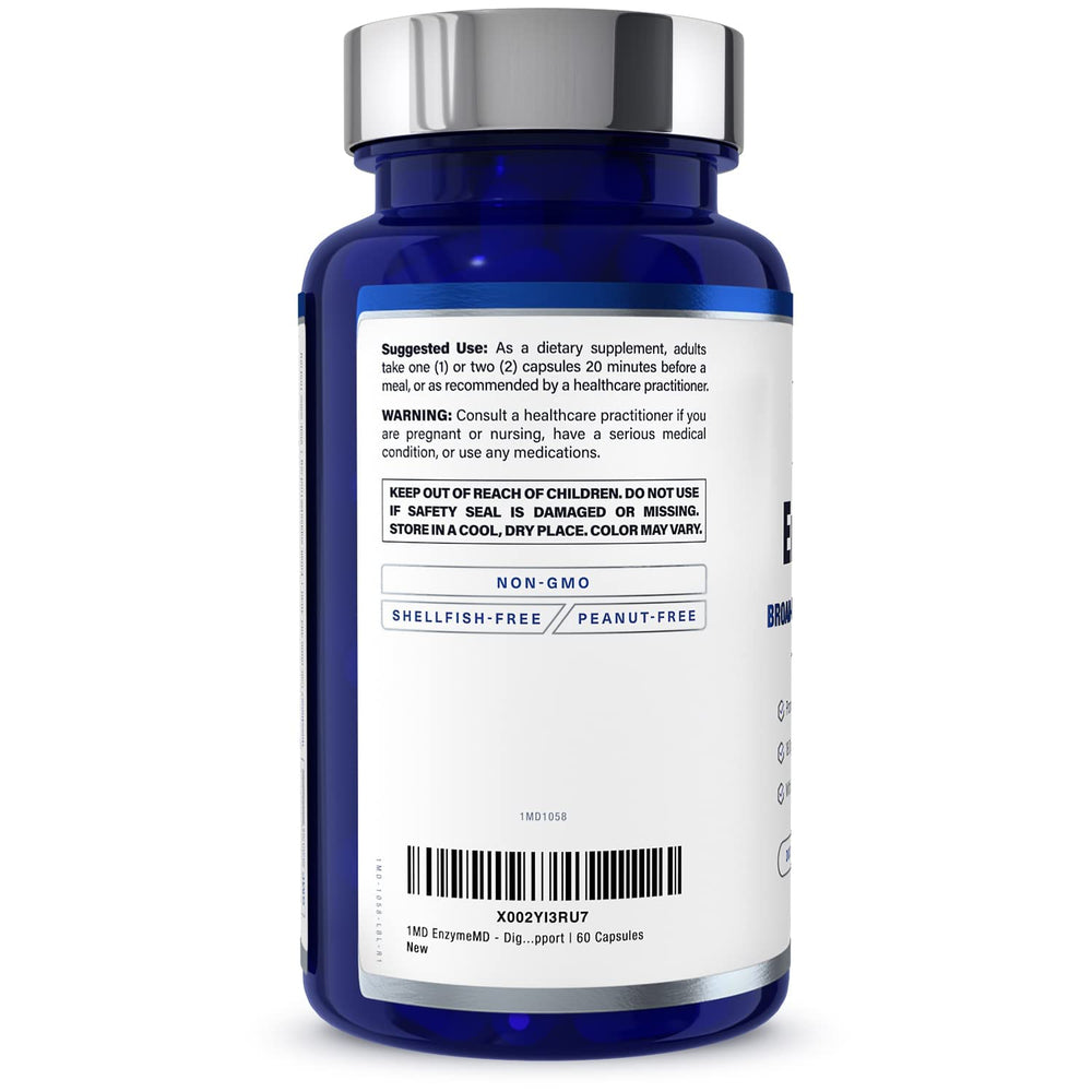 Graphic indicating reduced gas and bloating with EnzymeMD