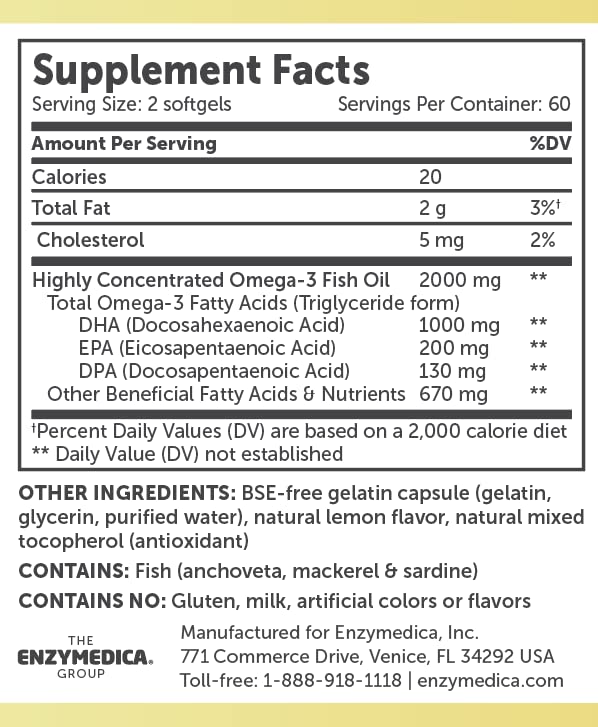 Aqua Biome Fish Oil bottle label showing 120 count