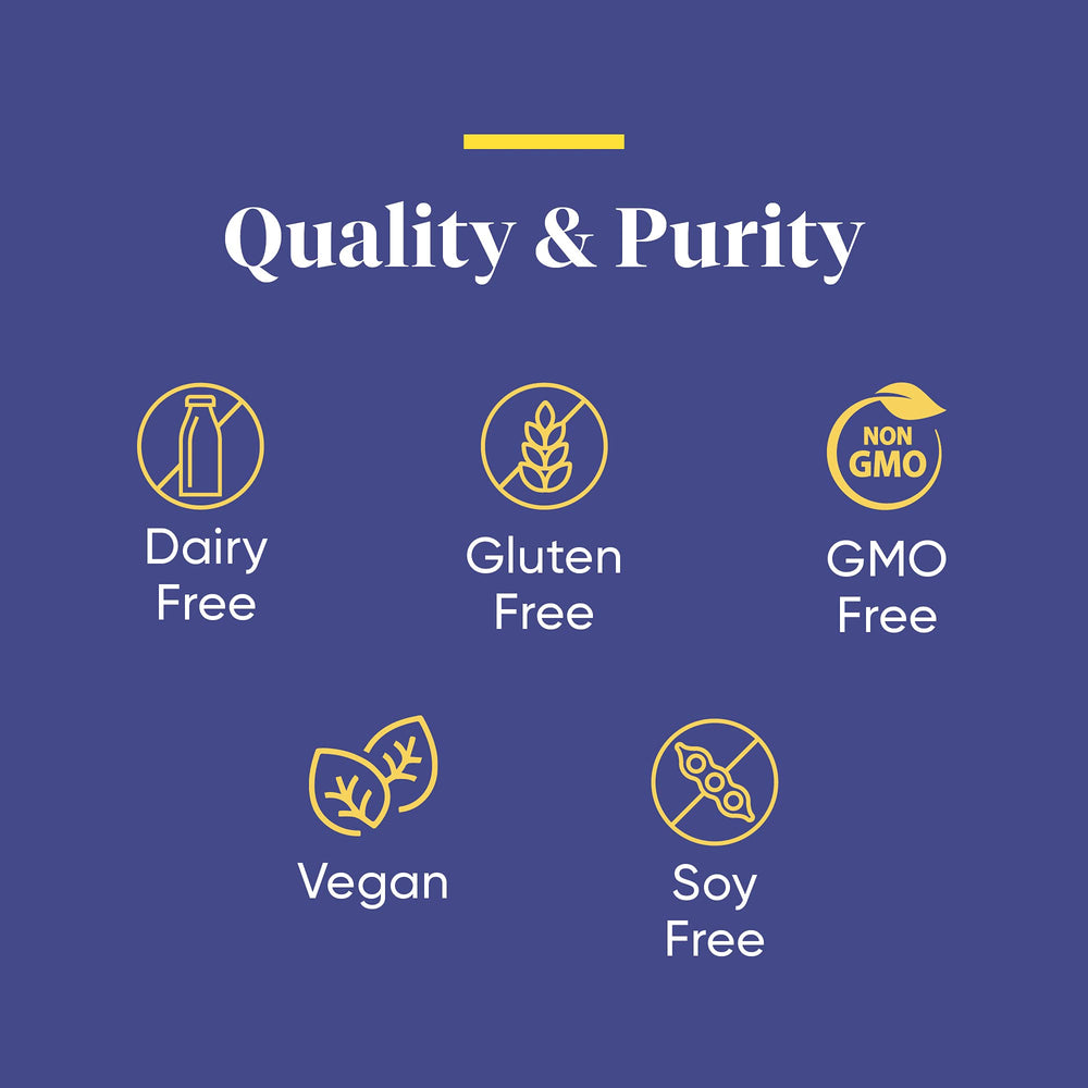 Vegan, gluten-free, dairy-free supplement label