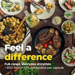 Close-up of 800 million CFU probiotic per capsule label